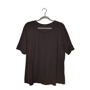 J. JILL $89 Wearever Collection Gray Short Sleeve Ponte Knit‎ Tunic Large